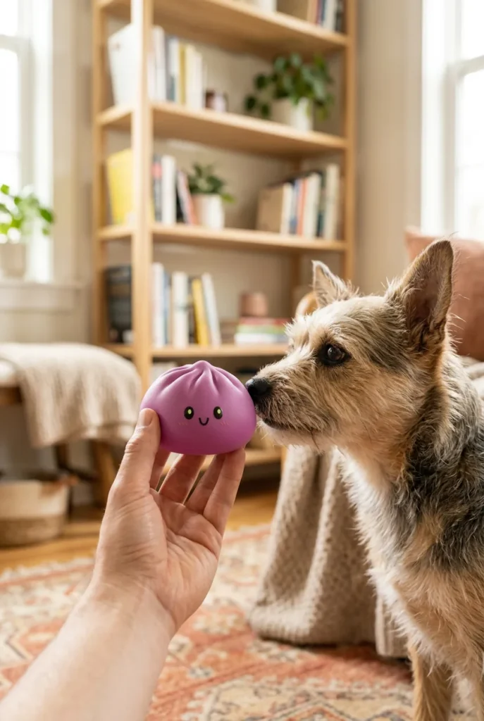 Dumpling Squishy Magenta – Marjanpunainen Klassikko pehmolelun seurassa