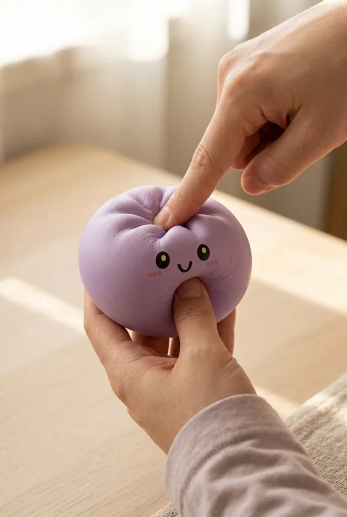 Dumpling Squishy Magenta – Marjanpunainen Klassikko puristuksessa