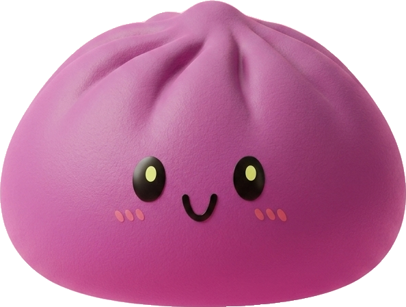 Dumpling Squishy Magenta – Marjanpunainen Klassikko puristettuna kädessä