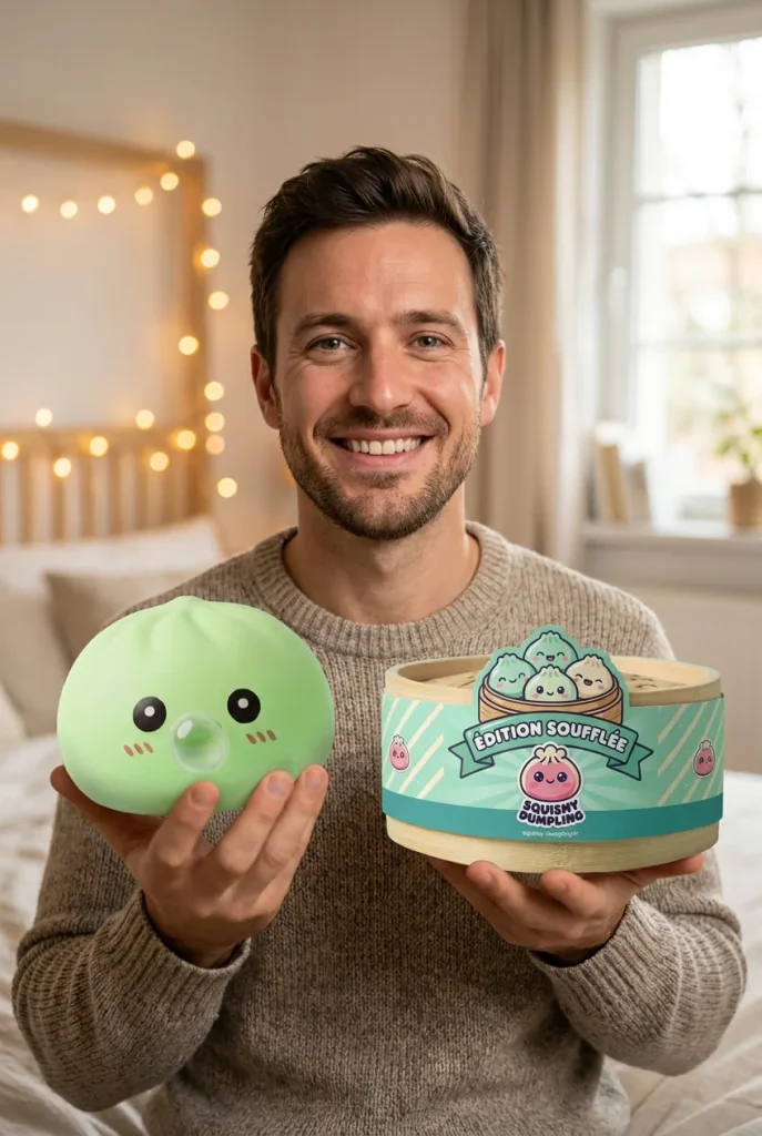 Dumpling Squishy Vihreä XXL, bambuinen höyrykori ja bambutyylinen höyrykori — asiakaskuva