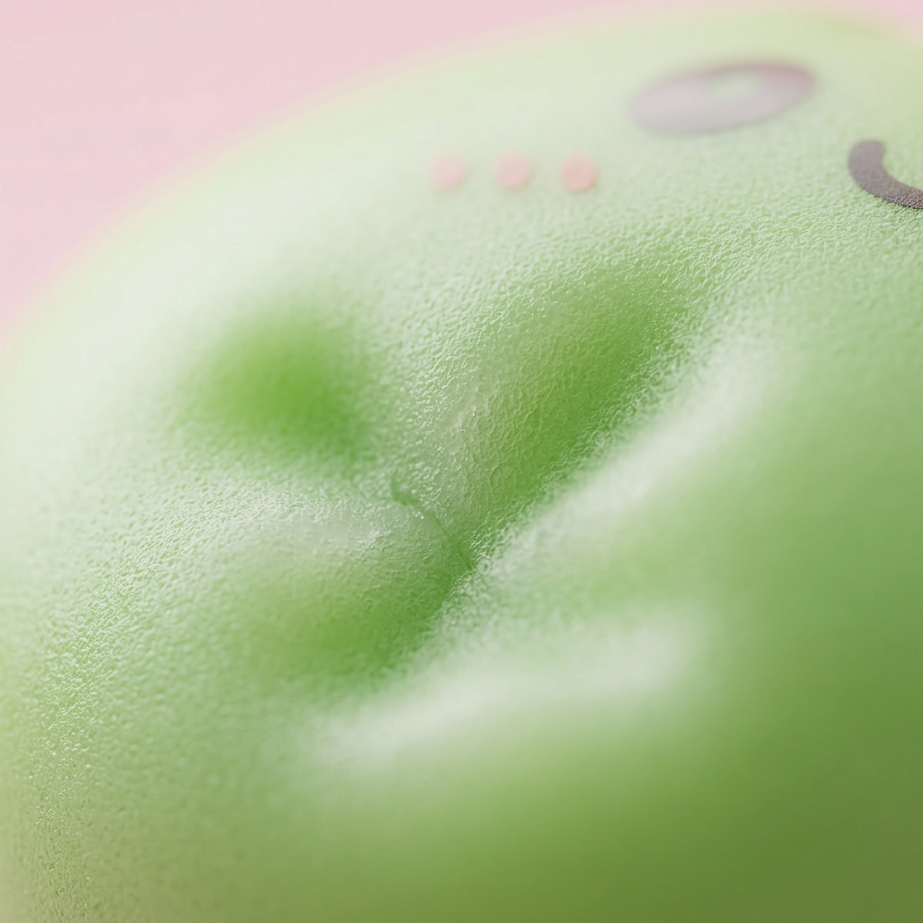 Dumpling Squishy Matcha Vihreä — makrolähikuva tekstuurista