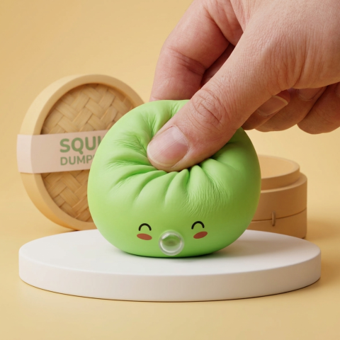 Dumpling Squishy Matcha Vihreä Rare Blow — slow-rise-efekti, vaahto palautuu muotoonsa