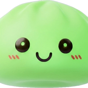 Dumpling Squishy Yövalo Vihreä — squishy antistressilelu, slow-rise, kawaii