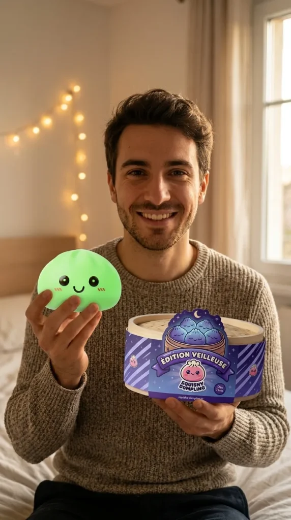 Dumpling Squishy Yövalo Vihreä ja bambutyylinen höyrykori — asiakaskuva