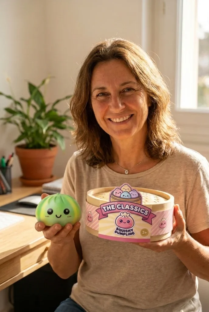 Tie Dye Dumpling Squishy Vihreä Pyörre pakkauksensa kanssa