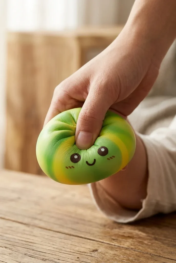 Tie Dye Dumpling Squishy Vihreä Pyörre puristuksessa