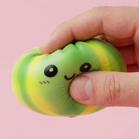 Tie Dye Dumpling Squishy Vihreä Pyörre slow rise -efekti toiminnassa