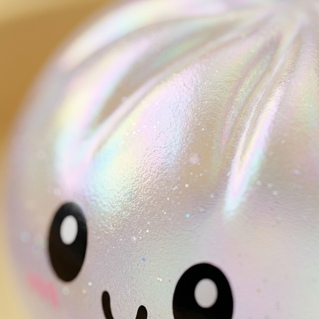 Dumpling Squishy Holografinen Sateenkaarihohde — makrolähikuva tekstuurista