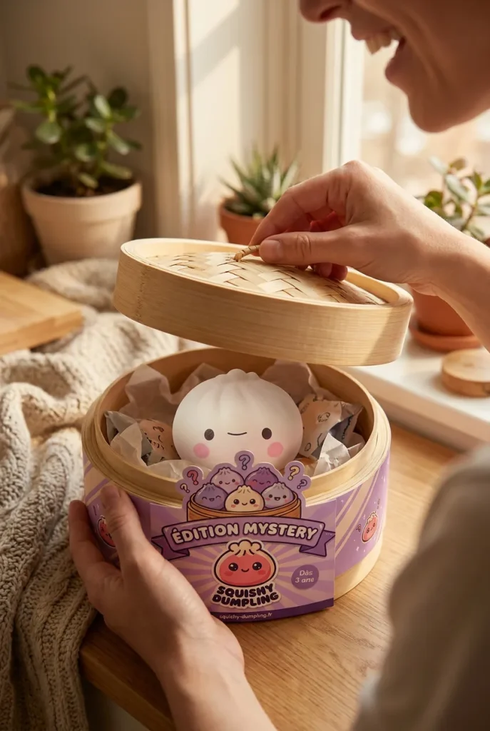 Dumpling Squishy Mystery Box 12 kpl Bambukoreilla avauksen hetkellä