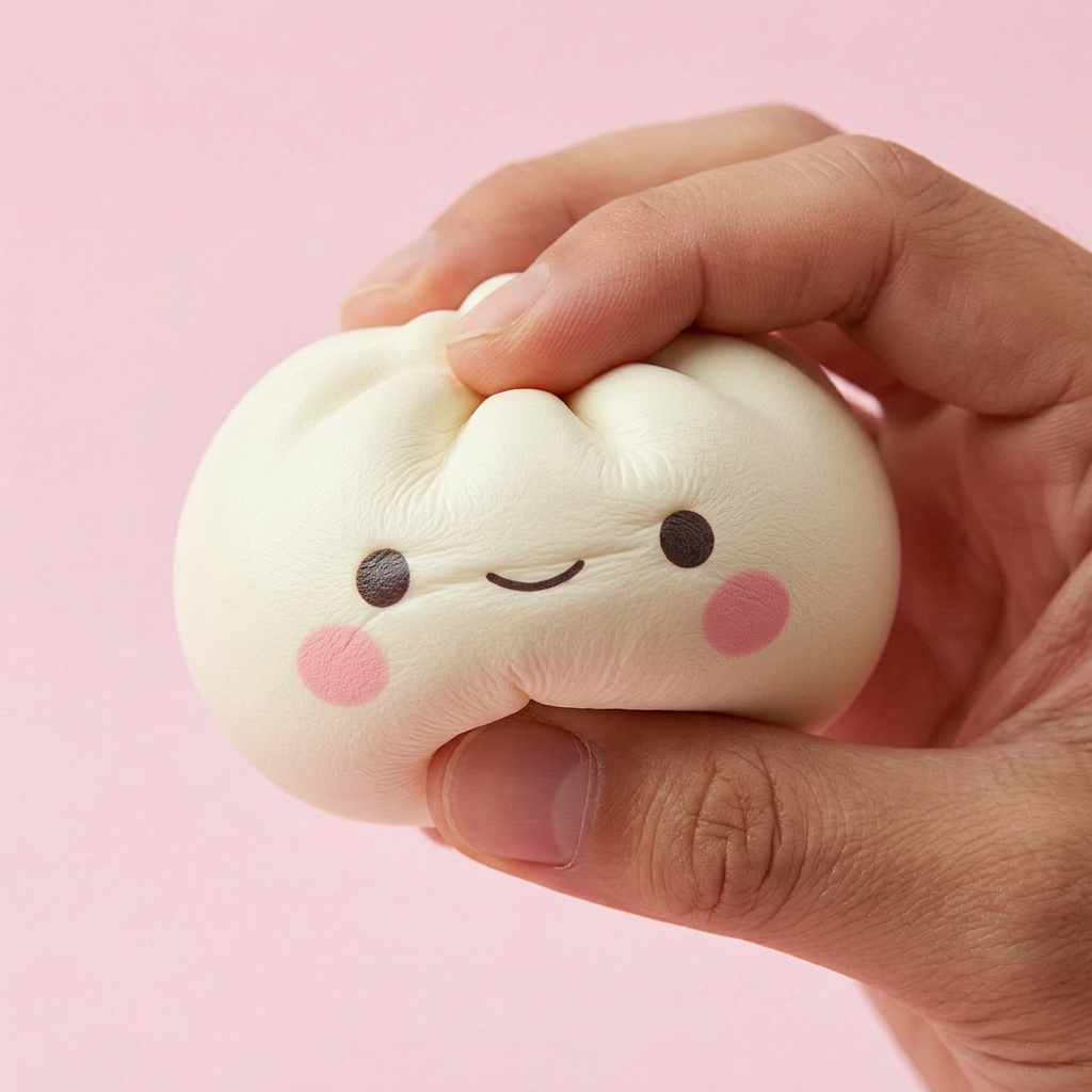Dumpling Squishy Mystery Box 12 kpl Bambukoreilla slow rise -efekti toiminnassa