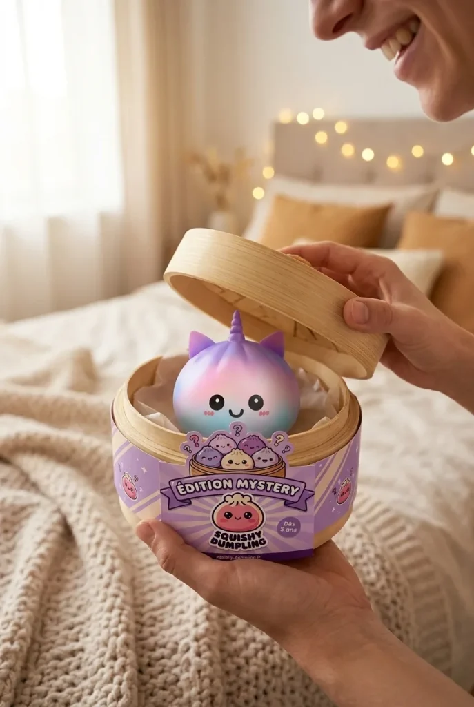 Jumbo Dumpling Squishy Sateenkaariyksisarvinen — unboxing, asiakaskuva