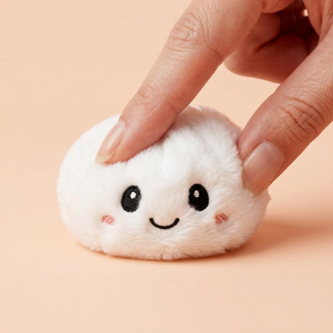 Dumpling Squishy Avaimenperäsetti 6 kpl puristettuna kädessä, squishy-materiaali