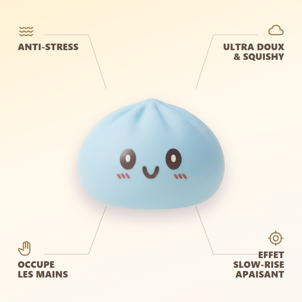 Blue Dumpling Squishy Jumbo — antistress, ultrapehmeä, slow-rise