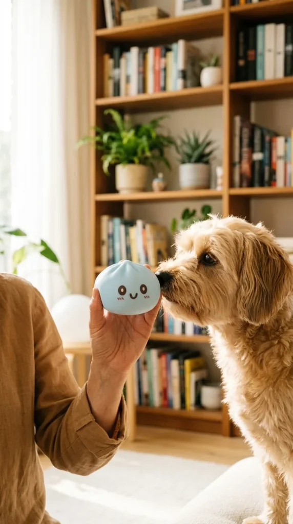 Blue Dumpling Squishy Jumbo ja lemmikki — asiakaskuva