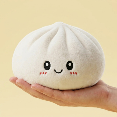 Squishy Dumpling Big – Jättikokoinen Halaustyyny kädessä, todellinen koko