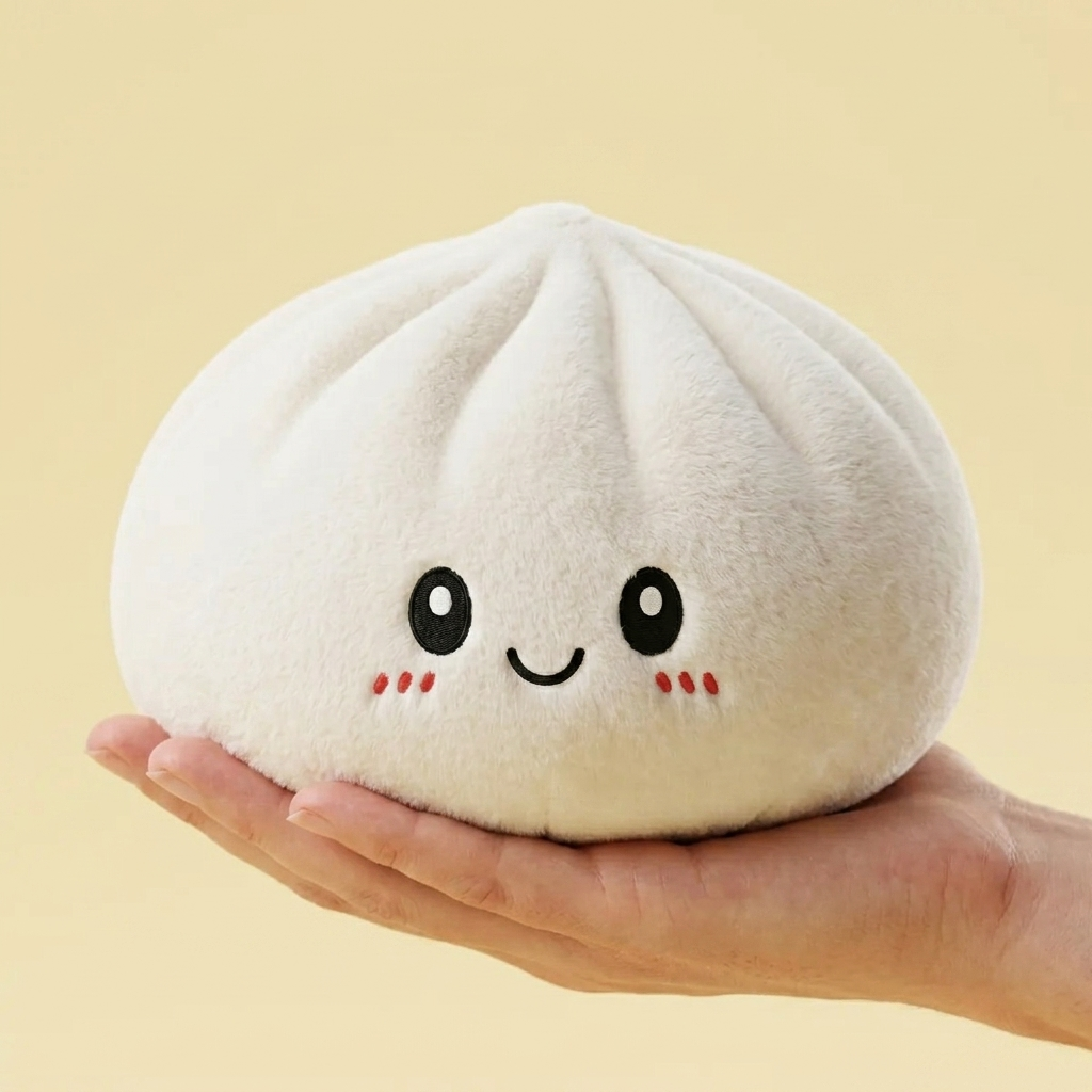 Squishy Dumpling Big – Jättikokoinen Halaustyyny kädessä, todellinen koko