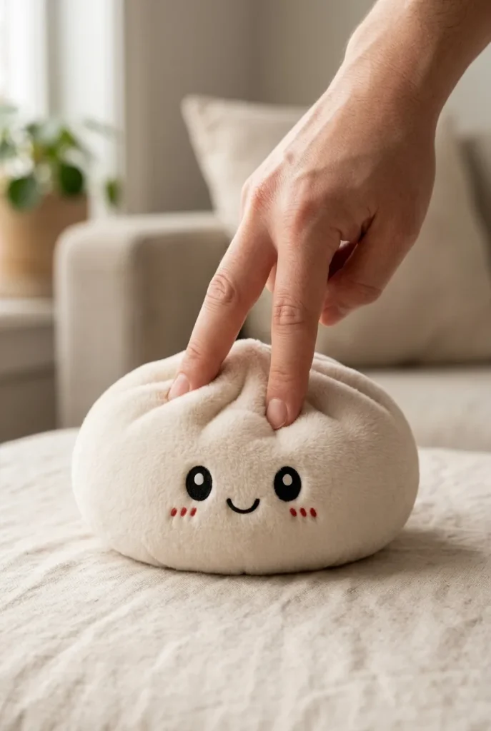 Squishy Dumpling Big – Jättikokoinen Halaustyyny sormien välissä — asiakaskuva