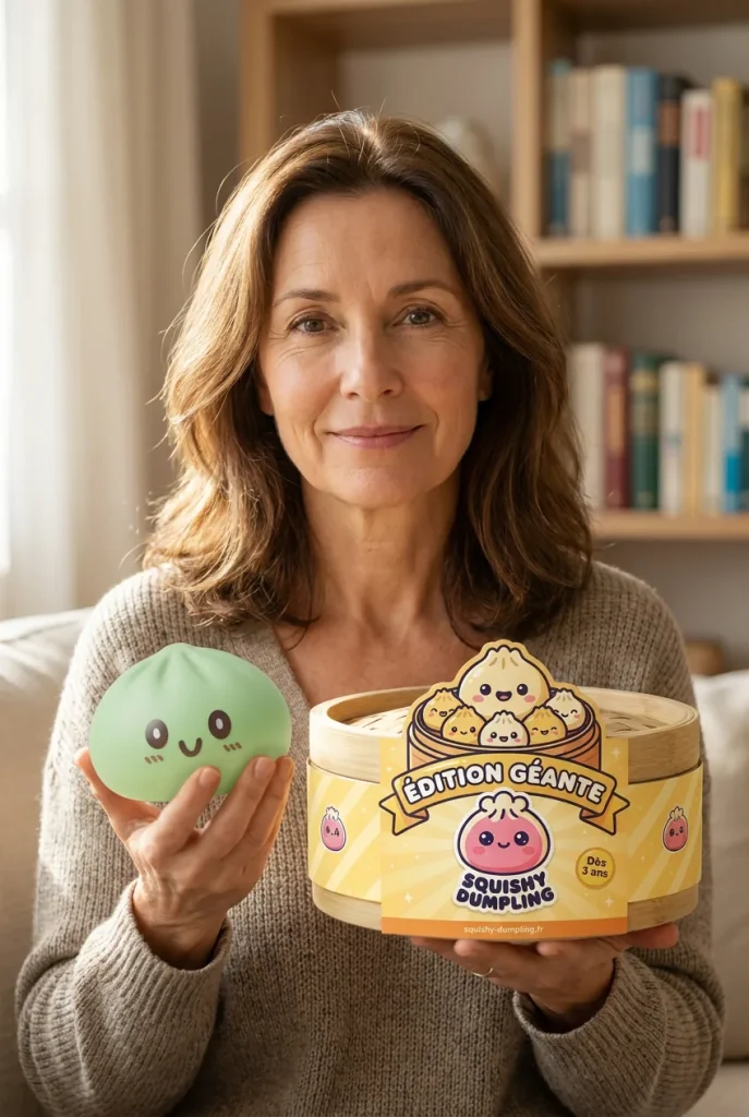 Jumbo Dumpling Squishy Vihreä ja bambutyylinen höyrykori — asiakaskuva