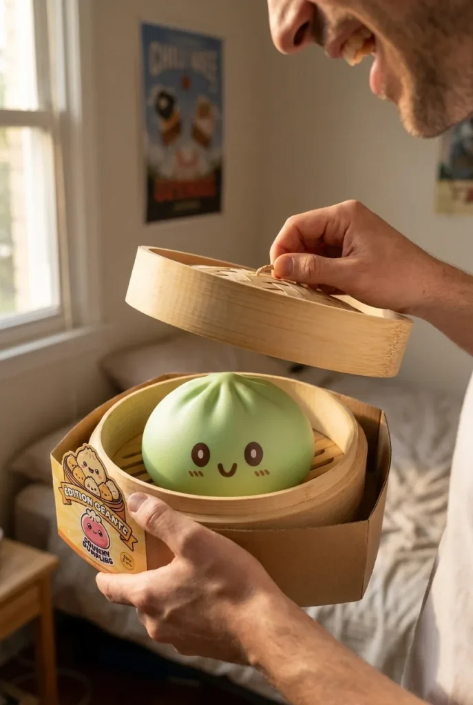 Jumbo Dumpling Squishy Vihreä — unboxing, asiakaskuva