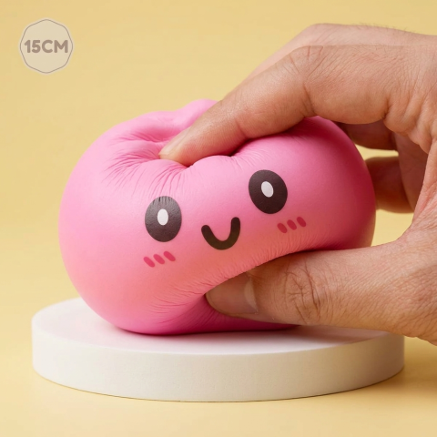 Dumpling Squishy Jätti Pinkki 15 cm — slow-rise-efekti, vaahto palautuu muotoonsa