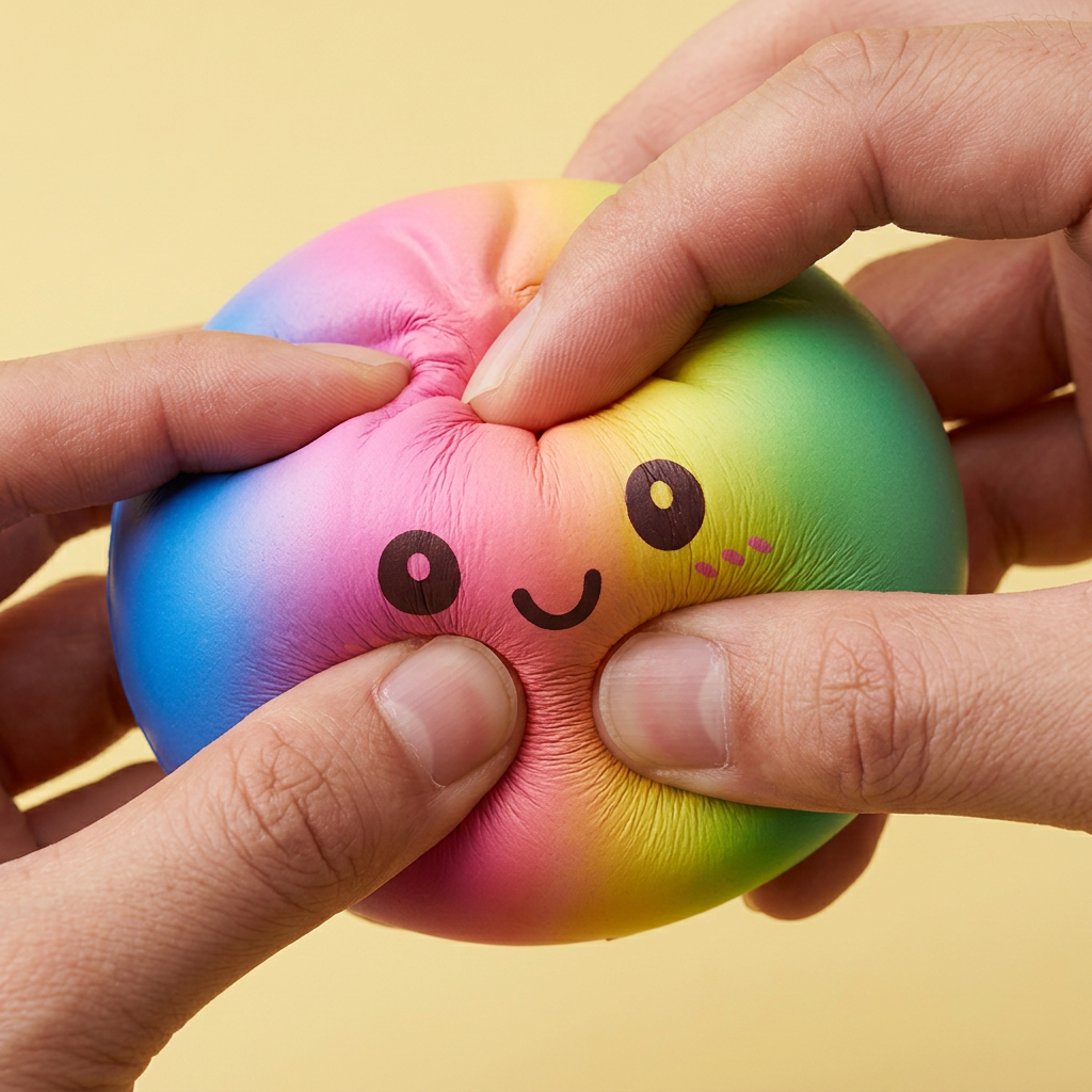 Rainbow Dumpling Squishy XXL — slow-rise-efekti, vaahto palautuu muotoonsa