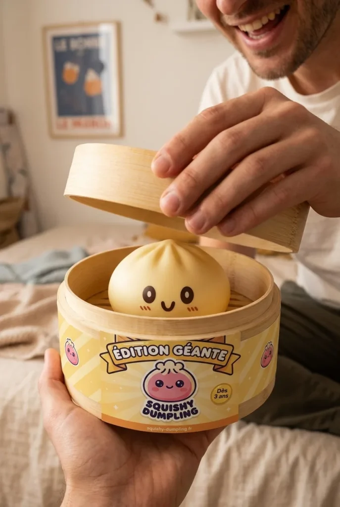 Giant Yellow Dumpling Squishy 15 cm — unboxing, asiakaskuva