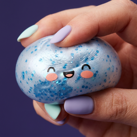 Dumpling Squishy Sparkle Jäänsininen — slow-rise-efekti, vaahto palautuu muotoonsa