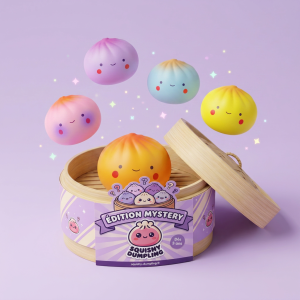 Dumpling Squishy Blind Box Mini 24 kpl -yllätyspakkaus puristettuna kädessä