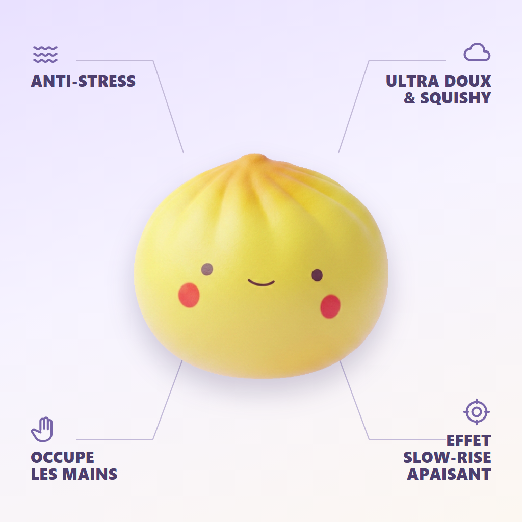 Dumpling Squishy Blind Box Mini 24 kpl -yllätyspakkaus infografiikka: tärkeimmät edut