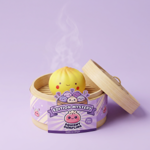 Dumpling Squishy Blind Box Mini 24 kpl -yllätyspakkaus bambutyylisessä höyrytyskorissa