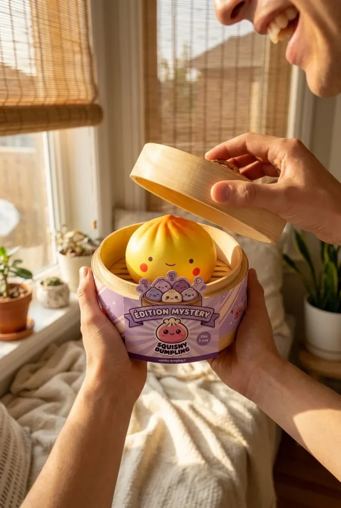 Dumpling Squishy Blind Box Mini 24 kpl -yllätyspakkaus avauksen hetkellä
