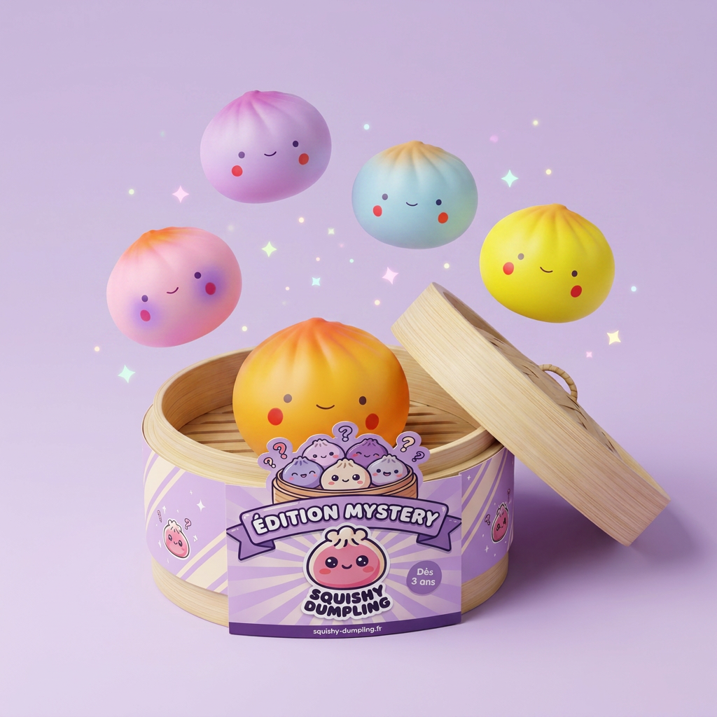 Dumpling Squishy Blind Box Mini 24 kpl -yllätyspakkaus puristettuna kädessä