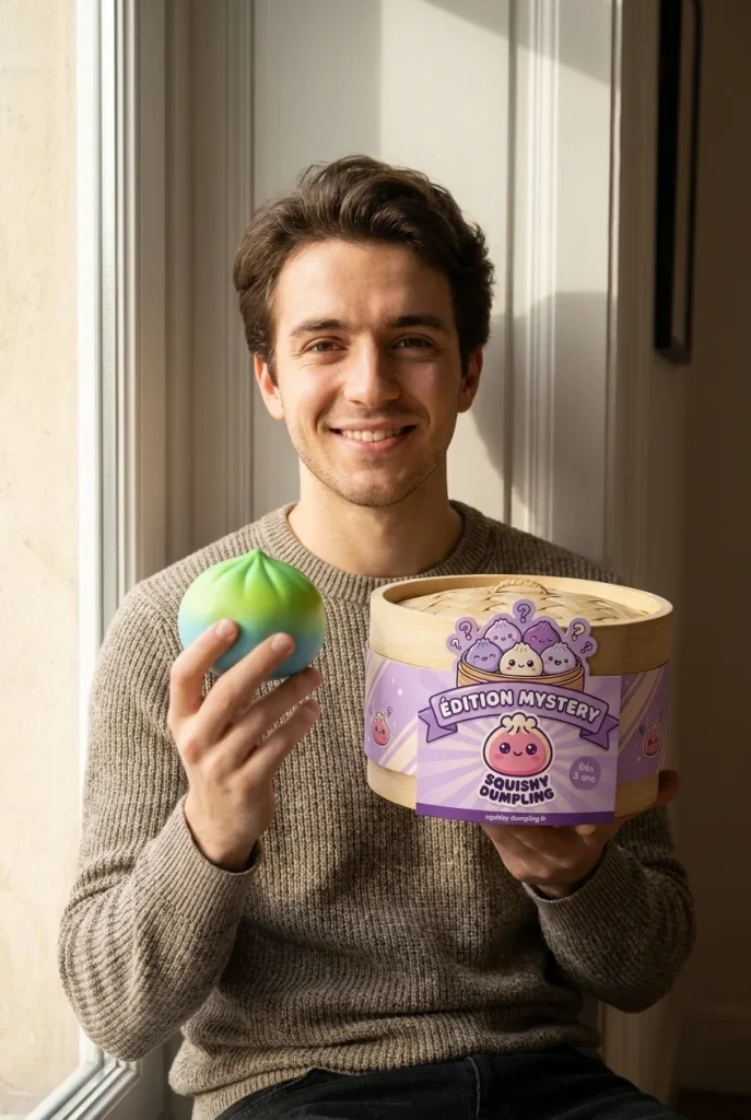 Mini Dumpling Squishy -yllätyspakkaus 3 kpl pakkauksensa kanssa