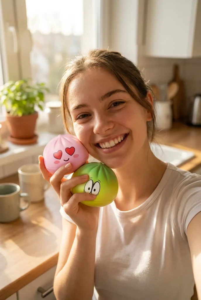 Mini Dumpling Squishy -yllätyspakkaus 3 kpl arjen keskellä