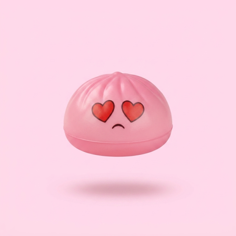 Mini Dumpling Squishy -yllätyspakkaus 3 kpl puristettuna kädessä