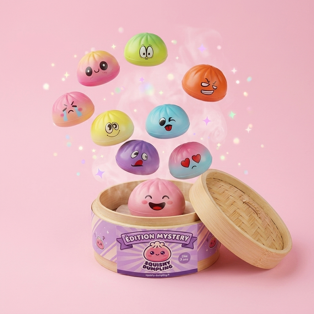 Mini Dumpling Squishy -yllätyspakkaus 3 kpl puristettuna kädessä
