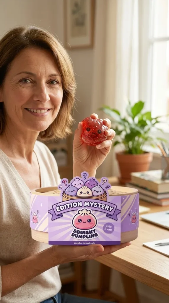 Mini Dumpling Squishy Metallinen Kiilto ja bambutyylinen höyrykori — asiakaskuva