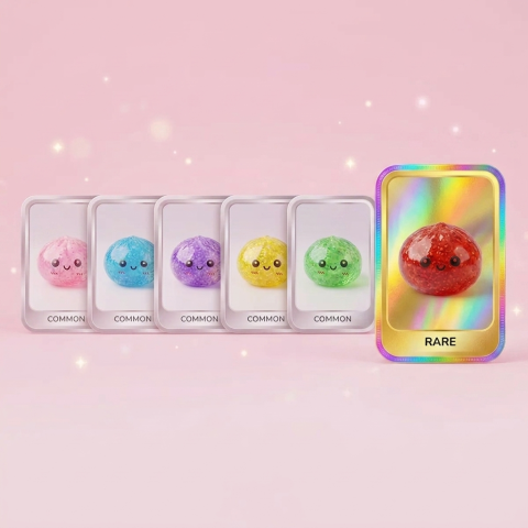 Mini Dumpling Squishy Metallinen Kiilto — harvinaisuustaulukko (yleinen, harvinainen, ultraharvinainen)