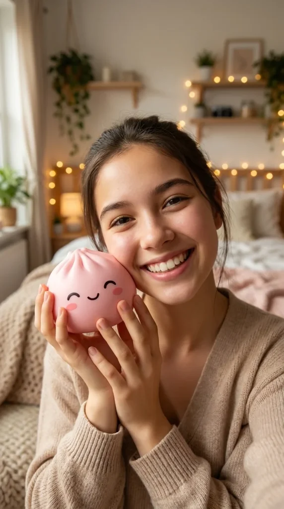 Mini Dumplings Squishy Mystery -yllätyspakkaus arjen keskellä