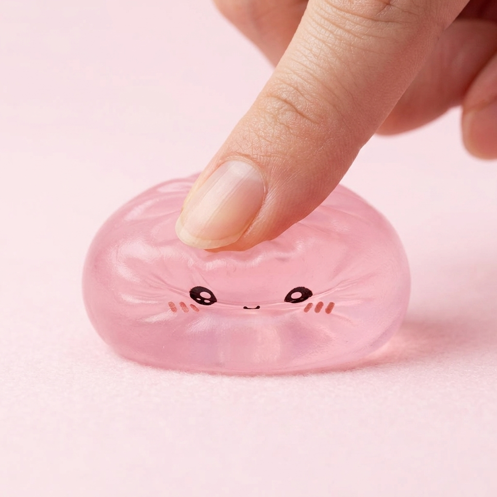 Mini Dumpling Squishy Sokeri, 7 kpl Bambukorissa puristettuna kädessä