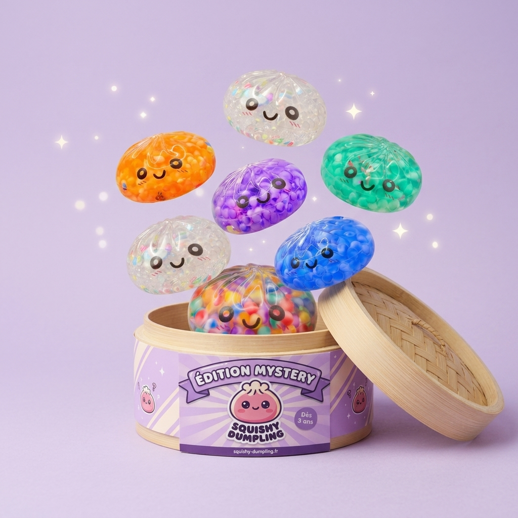 Mystery Dumpling Squishy Kupla puristettuna kädessä