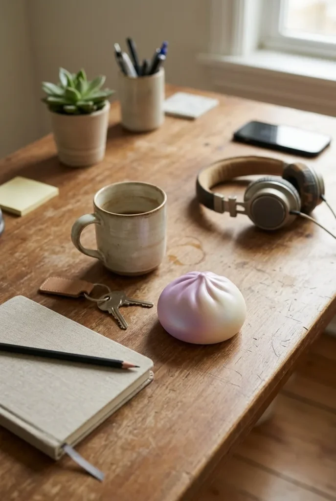 Rare Dumpling Squishy Mystery Keräilyversio työpöydällä