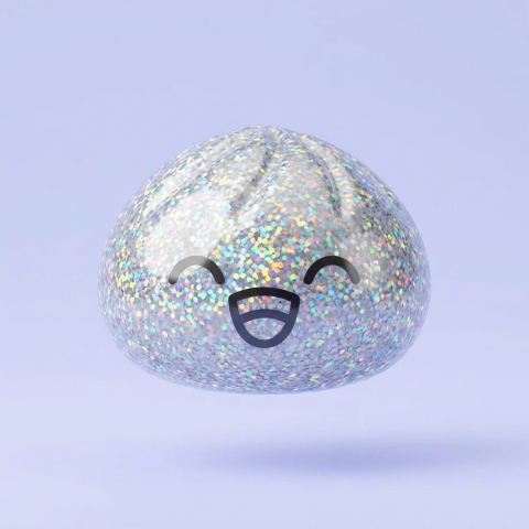 Rare Dumpling Squishy Mystery Keräilyversio puristettuna kädessä