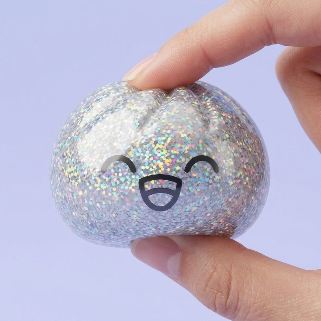 Rare Dumpling Squishy Mystery Keräilyversio puristettuna kädessä