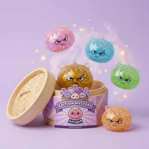 Glitter Dumpling Squishy Rare Yksisarvinen Yllätys puristettuna kädessä