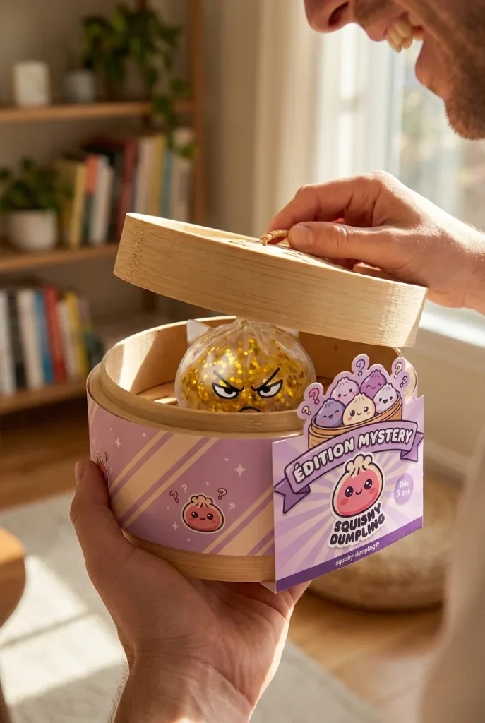 Glitter Dumpling Squishy Rare Yksisarvinen Yllätys avauksen hetkellä