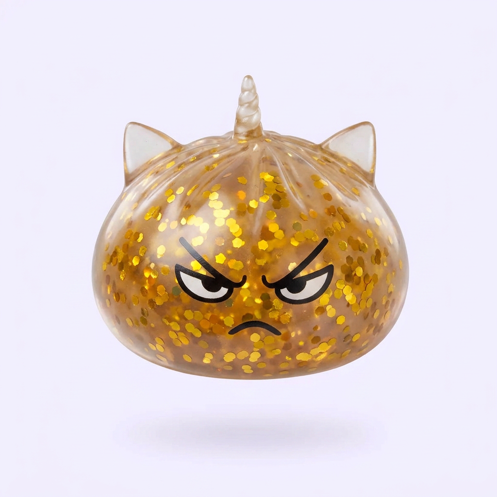 Glitter Dumpling Squishy Rare Yksisarvinen Yllätys puristettuna kädessä