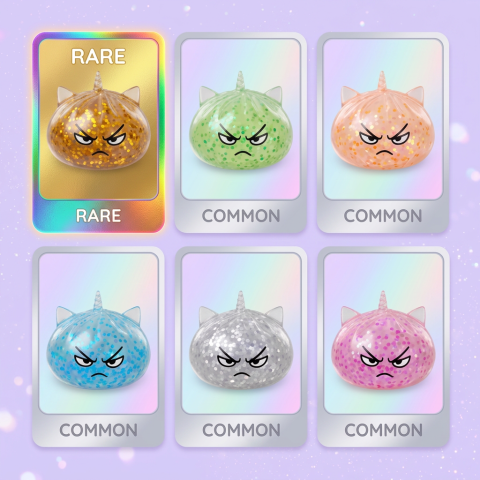 Glitter Dumpling Squishy Rare Yksisarvinen Yllätys puristettuna kädessä