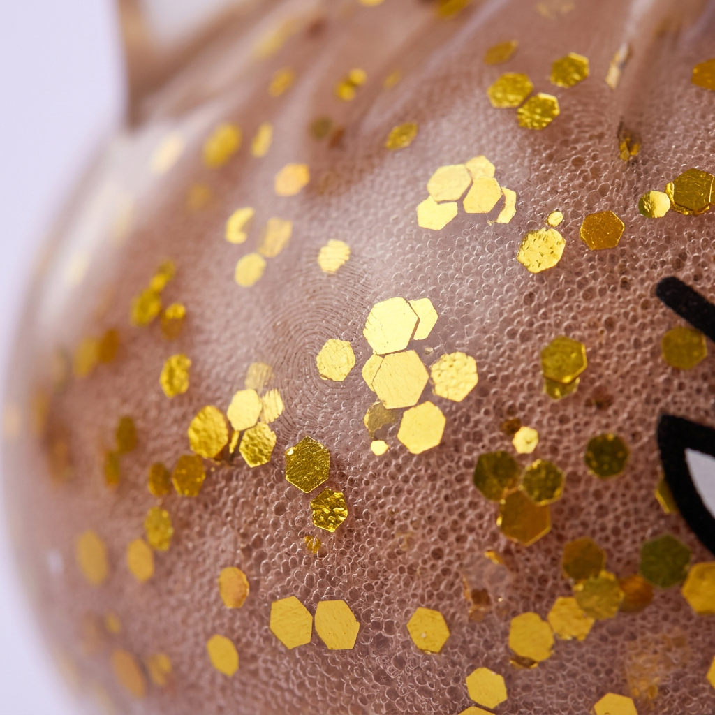 Glitter Dumpling Squishy Rare Yksisarvinen Yllätys makrokuva vaahdon pinnasta