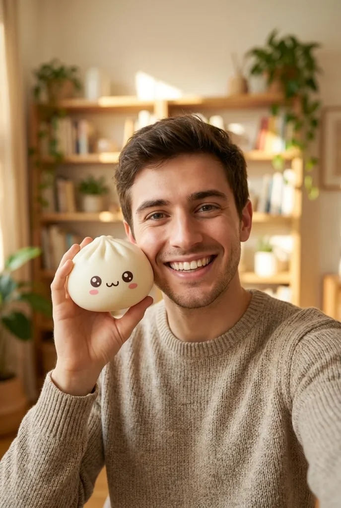 Mystery Dumpling Squishy Yllätyspakkaus arjen keskellä